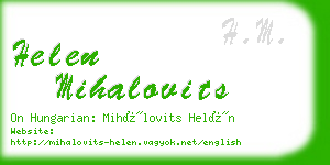 helen mihalovits business card